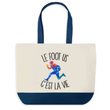 Sac de shopping bleu Football Americain c'est la Vie