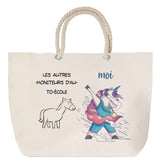 Sac Fête des Mères Mamie Famille Idée Cadeau anniversaire Noël Travail Boulot Métier Départ Retraite Collègue Femme cabas shopping plage