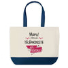 Sac de shopping bleu Merci Téléphoniste Géniale