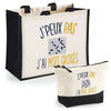 Cabas homme ou femme sac plage ou shopping tote bag pochette trousse Idée cadeau original pour anniversaire Noël travail départ retraite collègue famille fete des mères fetes des pères papa maman mamie papi