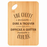 Planche bambou gravée personnalisée femme idée cadeau Fête des Mères apéro 30×20 prénom cuisine plateau fromage anniversaire noel maman mamie