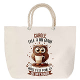 Sac Fête des Mères Mamie Famille Idée Cadeau anniversaire Noël Travail Boulot Métier Départ Retraite Collègue Femme cabas shopping plage
