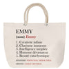 Sac Fête des Mères Mamie Famille Idée Cadeau anniversaire Noël Travail Boulot Métier Départ Retraite Collègue Femme cabas shopping plage