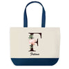 Sac de shopping bleu Fatima Lettre Fleur