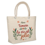 Sac Fête des Mères Mamie Famille Idée Cadeau anniversaire Noël Travail Boulot Métier Départ Retraite Collègue Femme cabas shopping plage