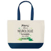 Sac de shopping bleu Merci Neurologue Inoubliable Homme