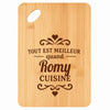 Planche bambou gravée personnalisée femme idée cadeau Fête des Mères apéro 30×20 prénom cuisine plateau fromage anniversaire noel maman mamie