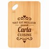 Planche bambou gravée personnalisée femme idée cadeau Fête des Mères apéro 30×20 prénom cuisine plateau fromage anniversaire noel maman mamie