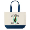 Sac de shopping bleu Panda c'est la Vie