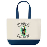 Sac de shopping bleu Panda c'est la Vie
