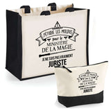 Cabas femme sac plage ou shopping tote bag pochette trousse Idée cadeau original pour anniversaire Noël travail départ retraite collègue famille fete des mères maman mamie