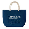 Sac de plage Bleu anse corde Charlène Définition Femme