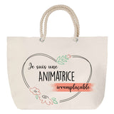 Sac Fête des Mères Mamie Famille Idée Cadeau anniversaire Noël Travail Boulot Métier Départ Retraite Collègue Femme cabas shopping plage