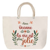 Sac Fête des Mères Mamie Famille Idée Cadeau anniversaire Noël Travail Boulot Métier Départ Retraite Collègue Femme cabas shopping plage