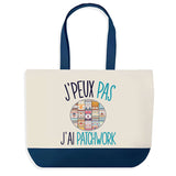 Sac de shopping bleu J'peux pas Patchwork