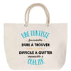 Sac Fête des Mères Mamie Famille Idée Cadeau anniversaire Noël Travail Boulot Métier Départ Retraite Collègue Femme cabas shopping plage