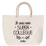 Sac Fête des Mères Mamie Famille Idée Cadeau anniversaire Noël Travail Boulot Métier Départ Retraite Collègue Femme cabas shopping plage