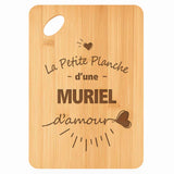 Planche bambou gravée personnalisée femme idée cadeau Fête des Mères apéro 30×20 prénom cuisine plateau fromage anniversaire noel maman mamie