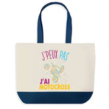 Sac de shopping bleu J'peux pas Motocross