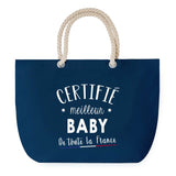 Sac de Plage Bleu avec Anse Corde Certifié meilleur Baby