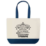Sac de shopping bleu Typographe Ministère de la Magie