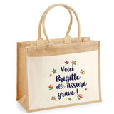 Sac Fête des Mères Mamie Famille Idée Cadeau anniversaire Noël Travail Boulot Métier Départ Retraite Collègue Femme cabas shopping plage