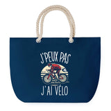 Sac de plage Bleu anse corde J'peux Pas Cyclisme Vélo