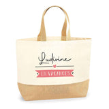 Sac Jute Fête des Mères Fêtes des Pères Mamie Papi Famille Idée Cadeau anniversaire Noël Travail Boulot Métier Départ Retraite Collègue Femme Homme