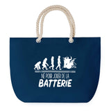 Sac de plage Bleu anse corde Né pour Batterie