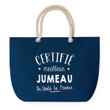 Sac de Plage Bleu avec Anse Corde Certifié meilleur Jumeau