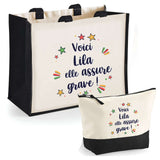 Sac Fête des Mères Mamie Famille Idée Cadeau anniversaire Noël Travail Boulot Métier Départ Retraite Collègue Femme cabas shopping plage