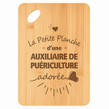 Planche bambou gravée personnalisée femme idée cadeau Fête des Mères apéro 30×20 prénom cuisine plateau fromage anniversaire noel maman mamie