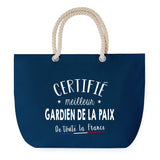 Sac de plage Bleu anse corde Certifié meilleur Gardien d'Immeuble