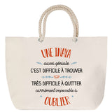 Sac Fête des Mères Mamie Famille Idée Cadeau anniversaire Noël Travail Boulot Métier Départ Retraite Collègue Femme cabas shopping plage