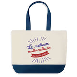 Sac de shopping bleu Mathématicien Meilleur du Monde