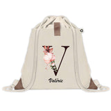 Sac à dos avec pochette Valérie Lettre Fleur