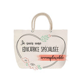 Sac Fête des Mères Mamie Famille Idée Cadeau anniversaire Noël Travail Boulot Métier Départ Retraite Collègue Femme cabas shopping plage