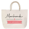 Sac Fête des Mères Mamie Famille Idée Cadeau anniversaire Noël Travail Boulot Métier Départ Retraite Collègue Femme cabas shopping plage