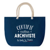 Sac de plage Bleu anse corde Certifié meilleur Archiviste