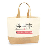 Sac Jute Fête des Mères Fêtes des Pères Mamie Papi Famille Idée Cadeau anniversaire Noël Travail Boulot Métier Départ Retraite Collègue Femme Homme