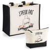 Cabas homme ou femme sac plage ou shopping tote bag pochette trousse Idée cadeau original pour anniversaire Noël travail départ retraite collègue famille fete des mères fetes des pères papa maman mamie papi