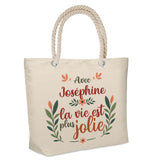 Sac Fête des Mères Mamie Famille Idée Cadeau anniversaire Noël Travail Boulot Métier Départ Retraite Collègue Femme cabas shopping plage