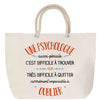 Sac Fête des Mères Mamie Famille Idée Cadeau anniversaire Noël Travail Boulot Métier Départ Retraite Collègue Femme cabas shopping plage