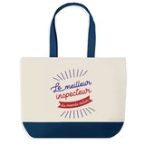 Sac de shopping bleu Inspecteur Meilleur du Monde