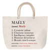 Sac Fête des Mères Mamie Famille Idée Cadeau anniversaire Noël Travail Boulot Métier Départ Retraite Collègue Femme cabas shopping plage