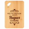 Planche bambou gravée personnalisée homme idée cadeau Fête des Pères apéro 30×20 prénom cuisine plateau fromage anniversaire noel papa papi 