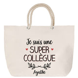 Sac Fête des Mères Mamie Famille Idée Cadeau anniversaire Noël Travail Boulot Métier Départ Retraite Collègue Femme cabas shopping plage