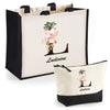 Cabas femme sac plage ou shopping tote bag pochette trousse Idée cadeau original pour anniversaire Noël travail départ retraite collègue famille fete des mères maman mamie