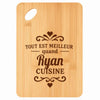 Planche bambou gravée personnalisée homme idée cadeau Fête des Pères apéro 30×20 prénom cuisine plateau fromage anniversaire noel papa papi 