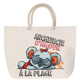 Sac Fête des Mères Mamie Famille Idée Cadeau anniversaire Noël Travail Boulot Métier Départ Retraite Collègue Femme cabas shopping plage
